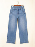 Women's High Waisted Wide Leg Straight Jeans