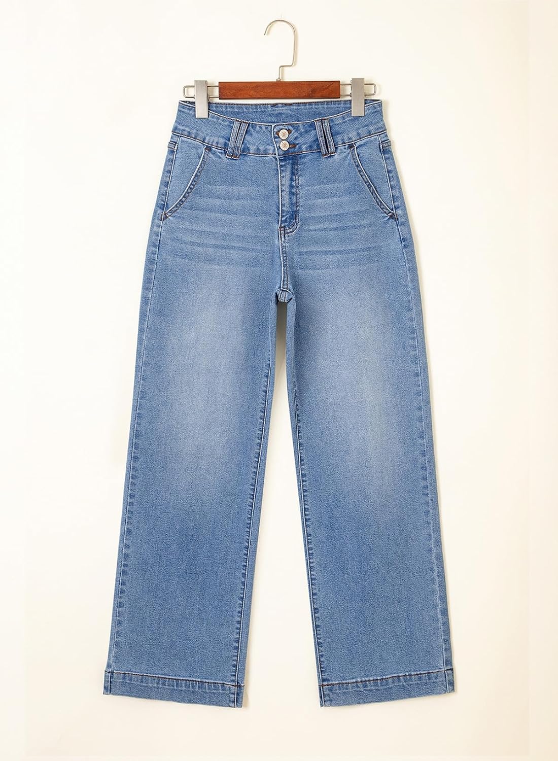 Women's High Waisted Wide Leg Straight Jeans