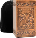 Handmade Wooden Engraved Urn for Human Ashes 250lbs Adult Male Female Satin Bag Hummingbird Cremation urns Box