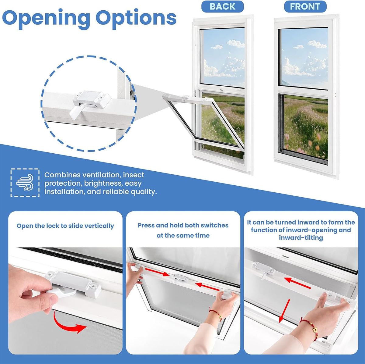 Vinyl Single Hung Sliding Window 24" x 48" White