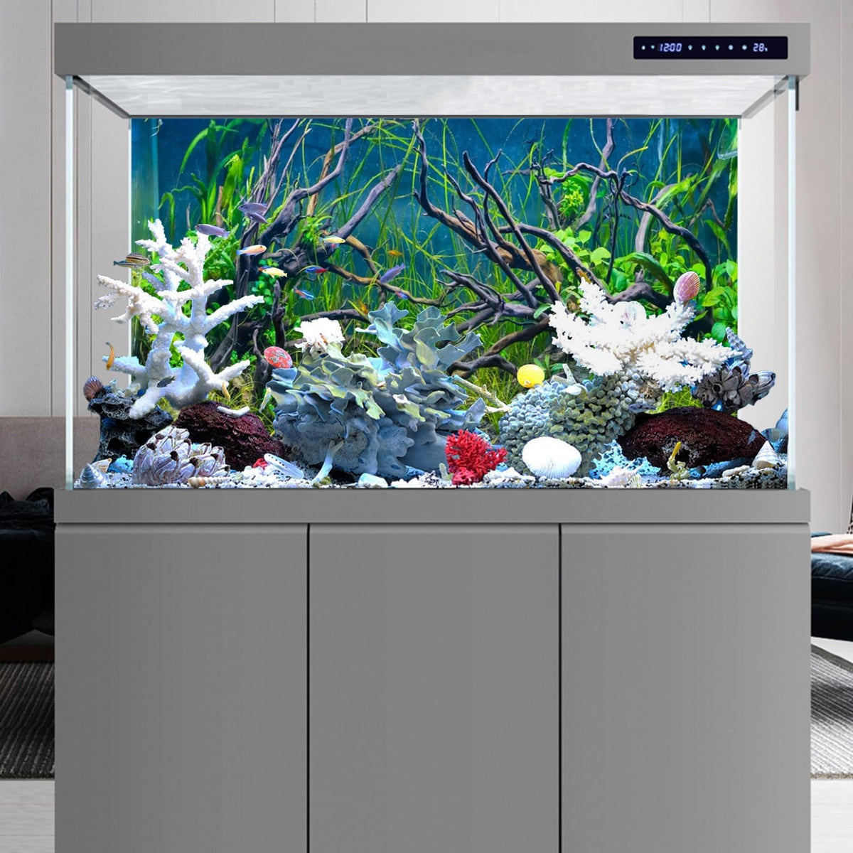 48x24 inches Tropical Fish Tank Background Aquatic Plant Aquarium Backdrop