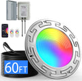 60Ft 6Inch WiFi Spa Led Pool Lights for Inground Pool with Triple Control (Remote/APP/Controller), 20W Muti-Color