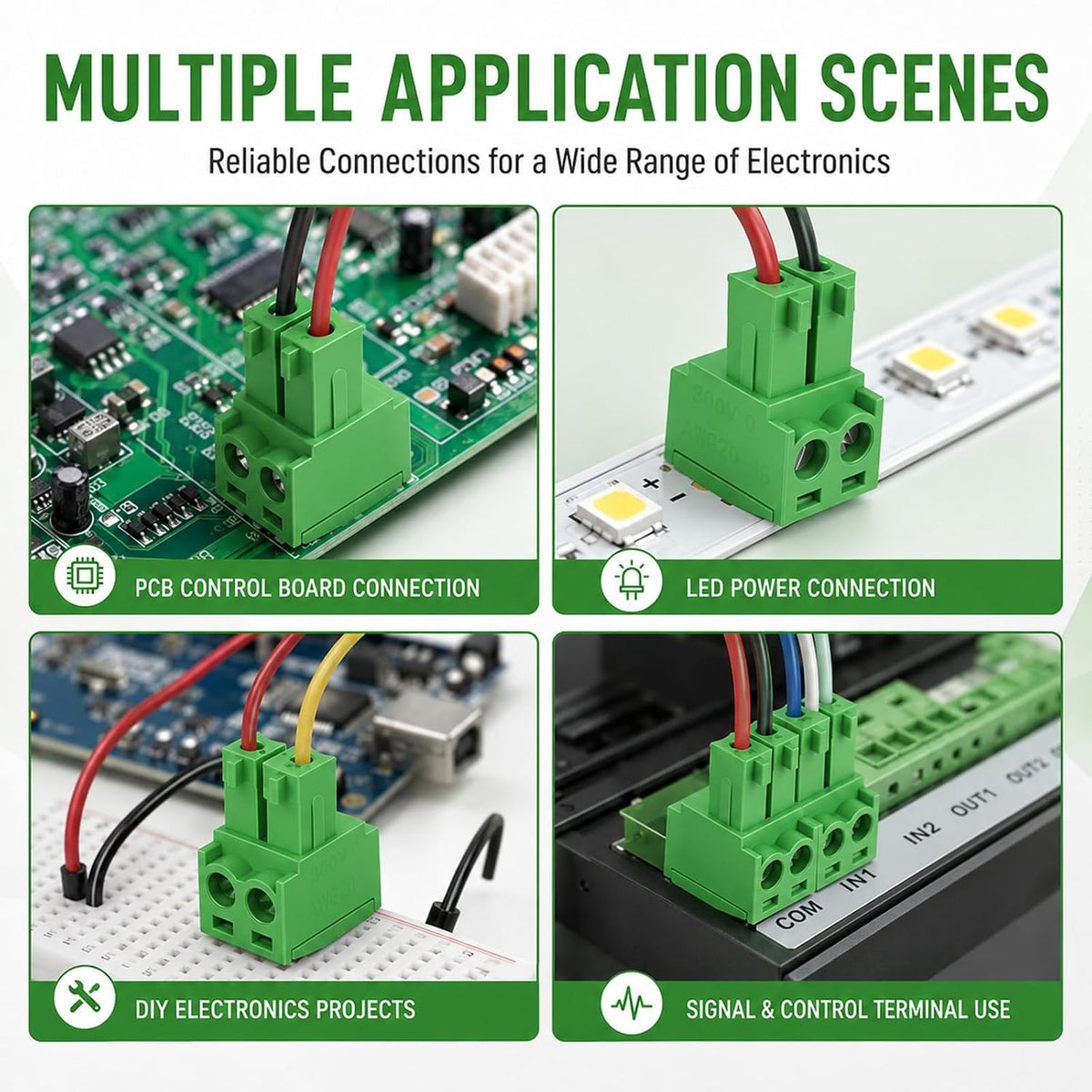 20 PCS KF2EDG 3.81mm Spacing 2 Pin Pluggable PCB Angle Screw Terminal Block Plug Connector Socket Panel Mount DIY