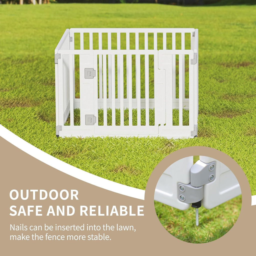 Pet Playpen with Door Dog Playpen Foldable Puppy Playpen for Puppies and Small Dogs 4-Panels Easy Assemble Easy