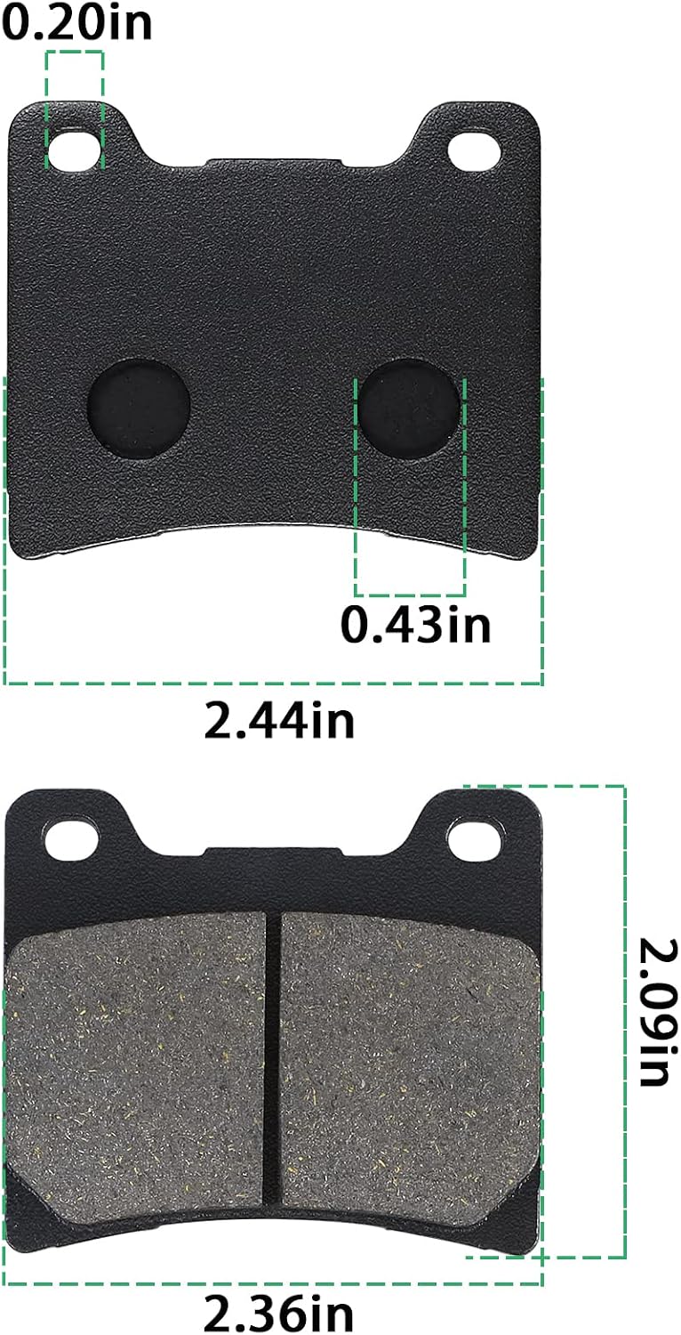 LOCOPOW Front & Rear Brake Pads for Yamaha Vstar V Star 1100 Classic Custom XVS1100 1999 2000 2001 2002 2003 2004 2005 2006 2007 2008 2009