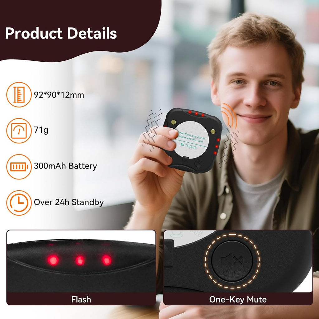 TD186 Restaurant Pager System, 600M Anti-tip Pagers, 20 Buzzers