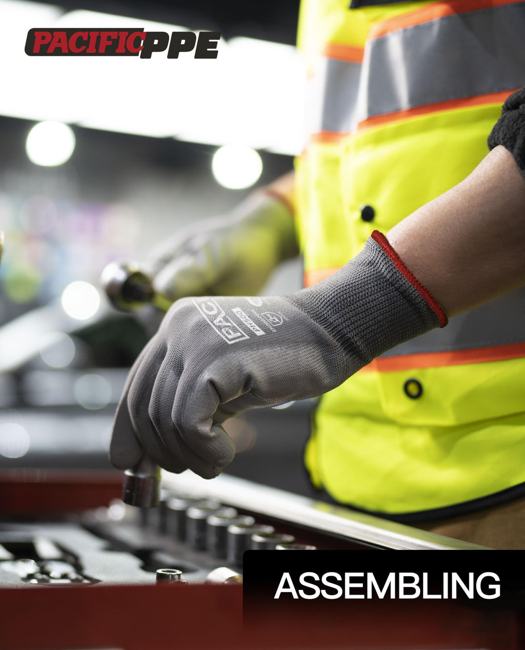 PU Coated Grip Work Gloves, Touchscreen, Seamless Knit, Small