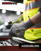 PU Coated Grip Work Gloves, Touchscreen, Seamless Knit, Small