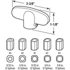 H 3893 Universal, Satin Bronze, Tee-Crank Casement Window Handle (2 Pack)