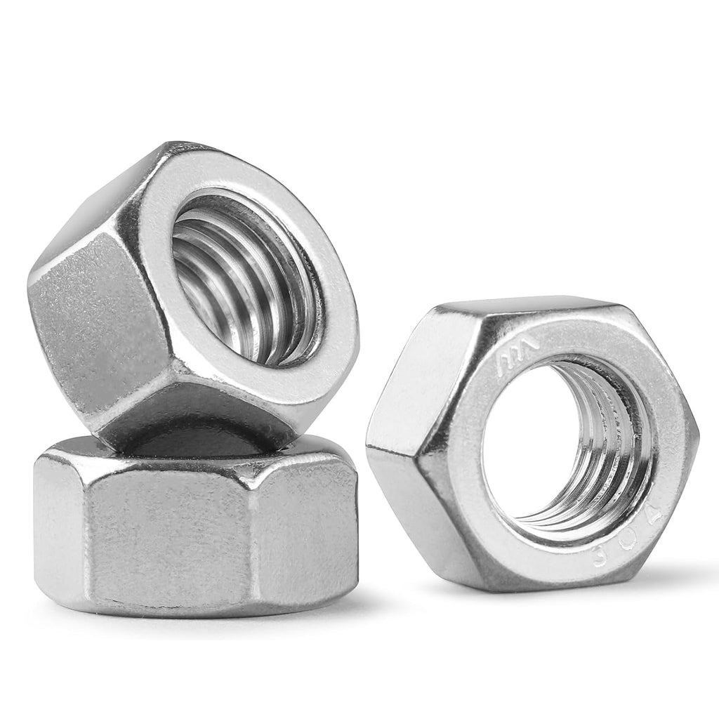 100 Pack #6-32 Hex Nuts, Stainless Steel 304 (18-8) Hex Nut, #6 Nut Standard Inch Coarse Thread Hex Machine Screw Nuts