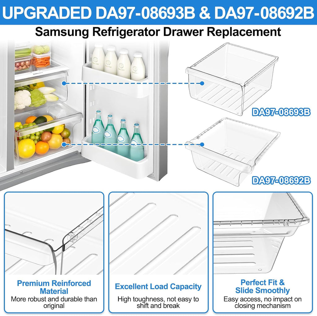 ALVAR DA97-08693B DA97-08692A Fridge Drawer ForSamsung Refrigerator Drawers
