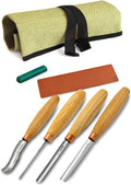 Wood Carving Gouges Chisels Kit SC01 - Wood Spoon Carving Chisel Set - Whittling Tools Includes Radial Gouges, Flat