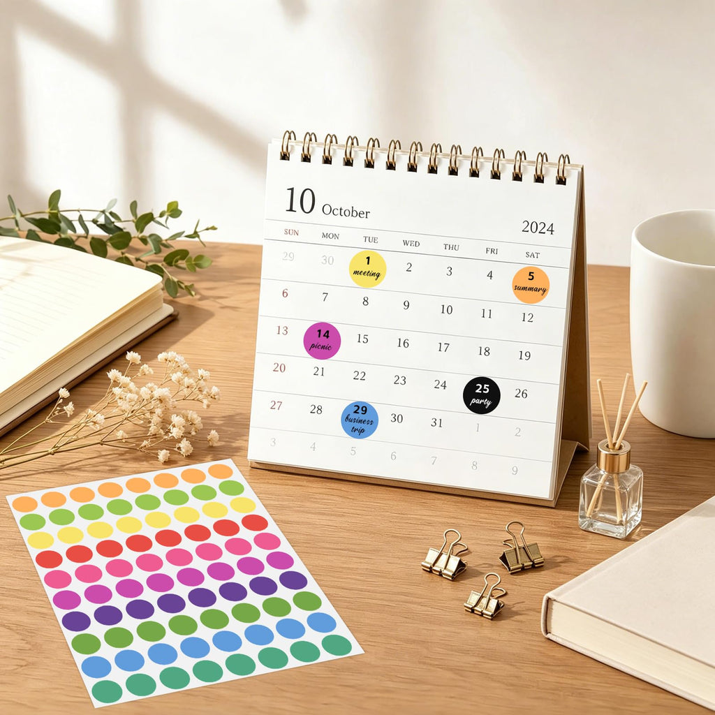 4480 PCS Dot Stickers, 3/4 Inch Round Color Coding Labels