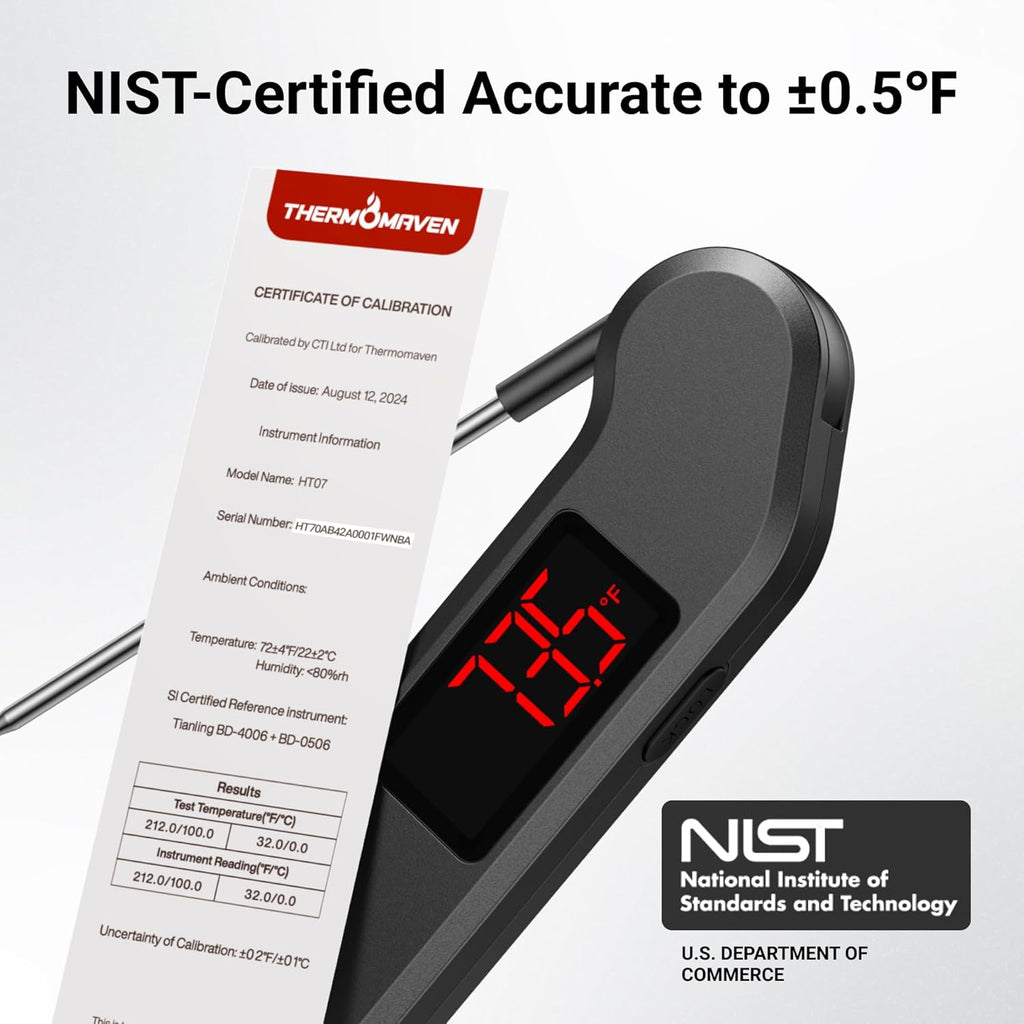 1 Sec Professional Digital Meat Thermometer, ±0.5℉ Accuracy