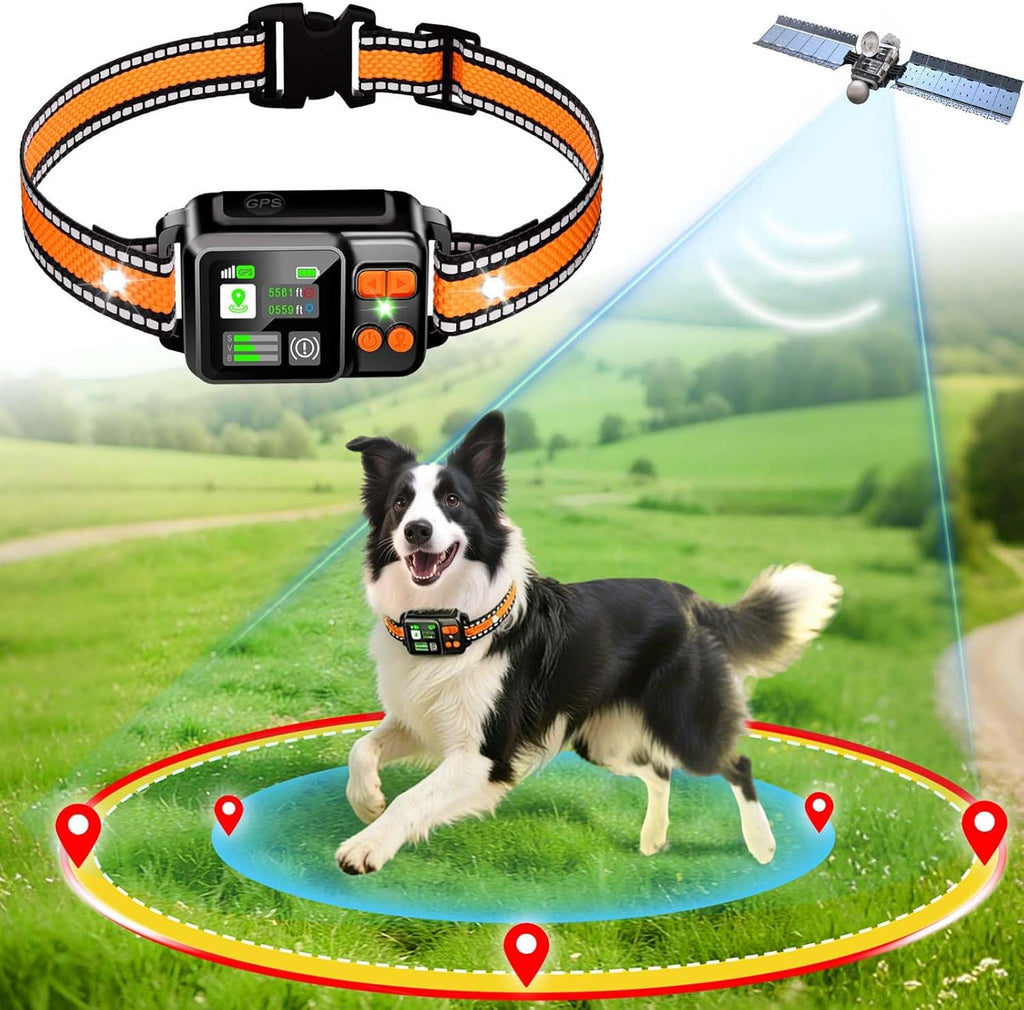 GPS Wireless Dog Fence System Collar 2 Modes 1 Pack No Monthly Fee for Dogs