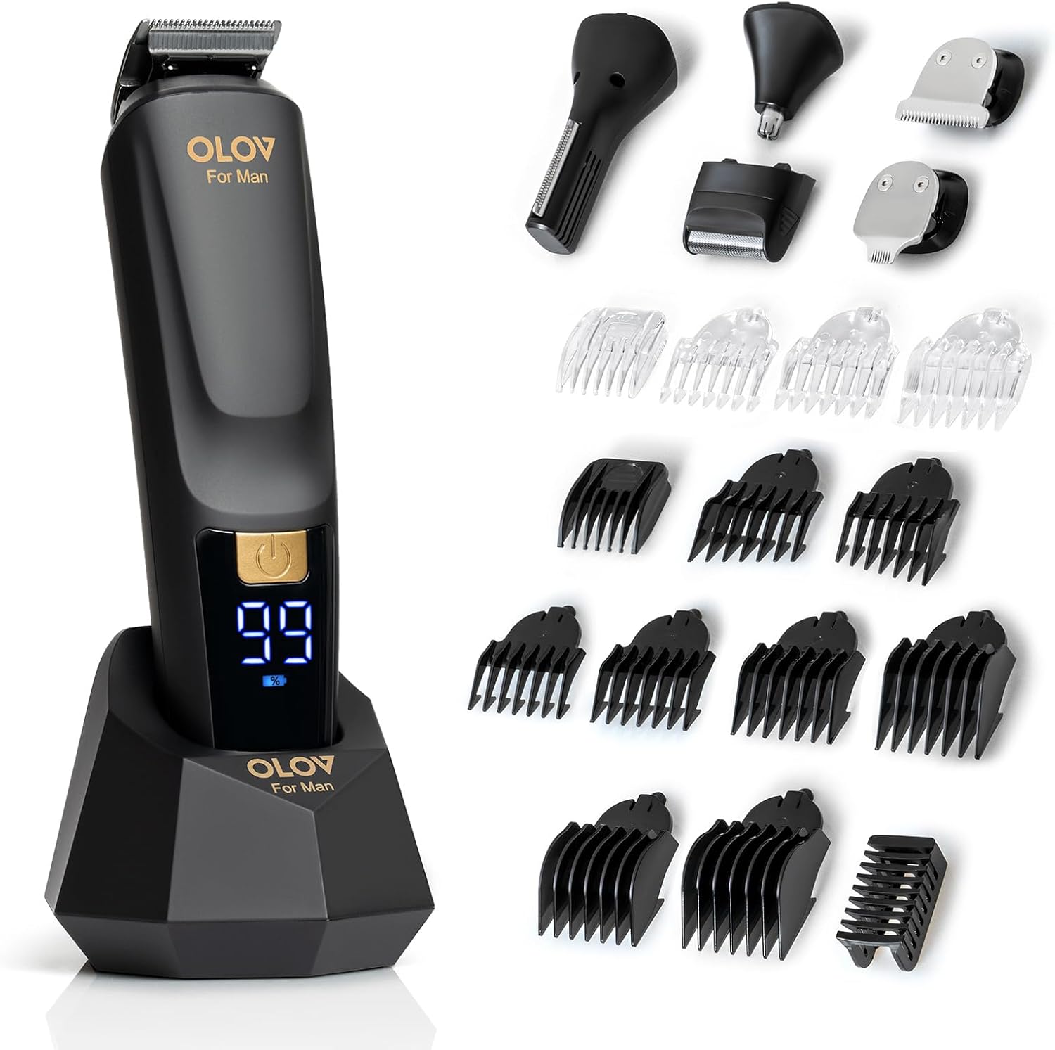 Beard Trimmer, 21 Piece All-in-One Mens Grooming Kit and Hair Clipper, Nose, Ear,Body and Face, Electric Razor with