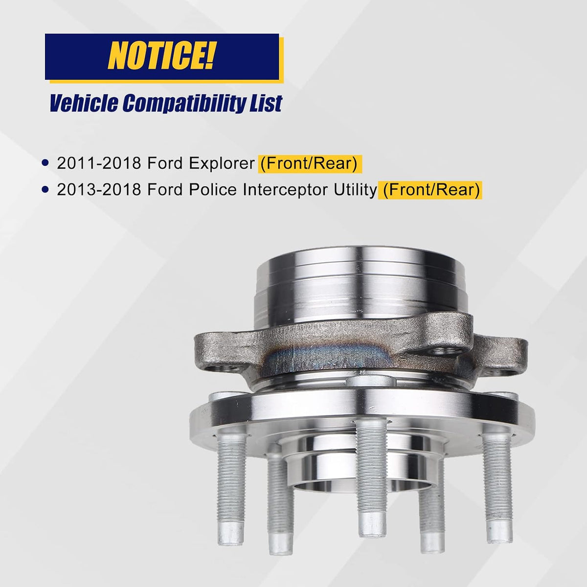 KUSATEC 512460 Front/Rear Wheel Bearing and Hub Assembly