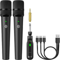 2.4G Dual Wireless Microphones, Rechargeable Handheld Mic TW-220 | Cordless Microphones System with Receiver, Karaoke