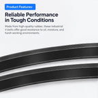B38 / 5L410 B Profile Rubber Drive V-Belt, 38 Inch Classic Wrapped Construction V-Belts, 38"/965mm Drive Belt for Industrial Machine Generators Transmission Belts Replacement