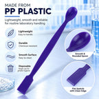 100 Pack Anti-Static Lab Spatulas Double Ended Spoon Scraper, Blue