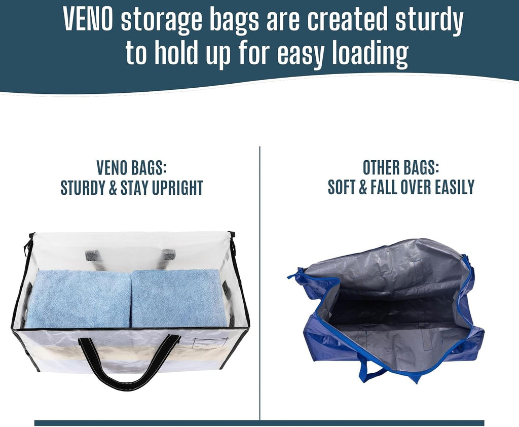 Moving Bags, Storage Bags, Wide Open Top, Clear, 4 Pack