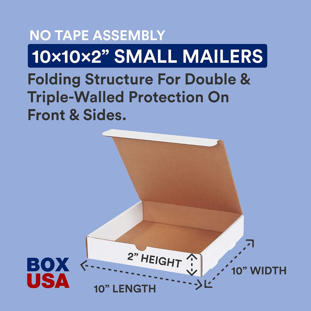 Moving Boxes 10"L x 10"W x 2"H Medium 50-Pack | Corrugated Cardboard Box for Packing, Moving and Storage 10x10x2 10102