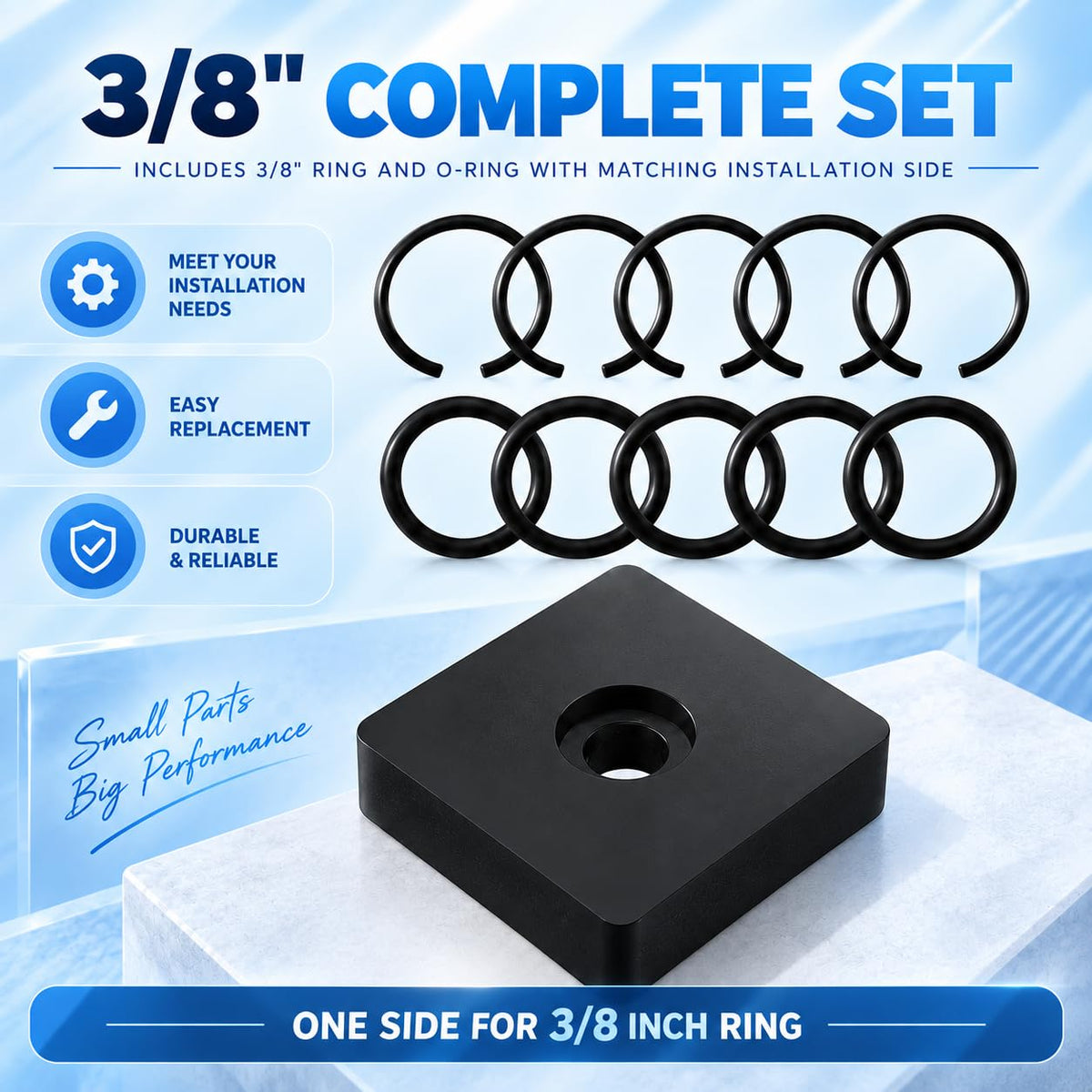 3/8" Impact Retaining Ring Clip with O-Ring Fit for Mmilwaukei Type Wrenche