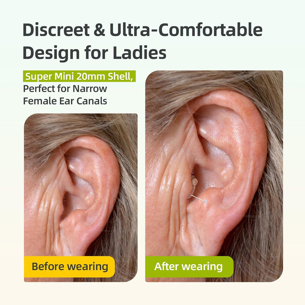 Hearing Aids for Seniors Women, Mini Hearing Aids, Ultra Tiny Invisible Rechargeable OTC Amplifiers, Smallest