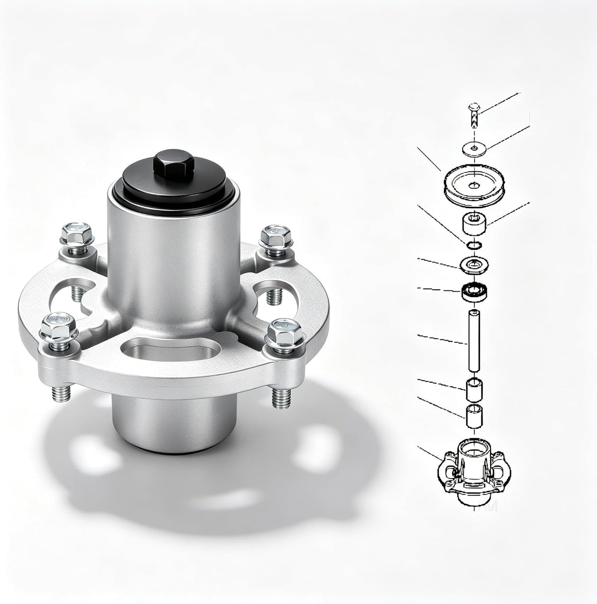1735326YP Heavy-Duty Lawn Mower Deck Blade Spindle Assembly Compatible with Snapper 42" 46" 52" Mower, Replaces 1735326 7600211YP 84003175 7502226YP