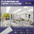 4FT LED Wraparound Light 75/65/55W,Flush Mount for Workshop 6pack