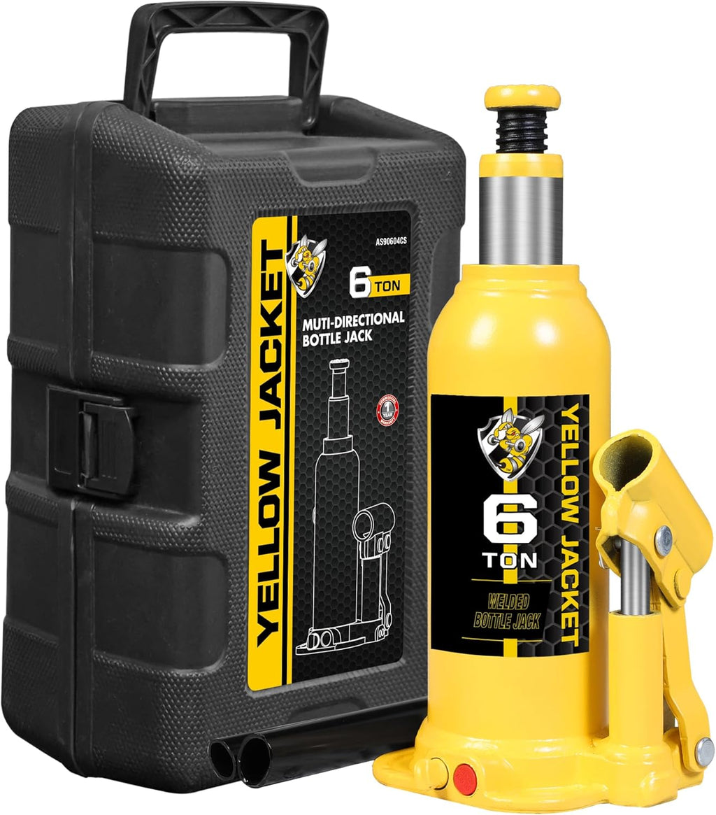 Bottle Jack 6 Ton Muti-Directional Welded Car Jack with Carrying Case and Pump Handle, Fit Use for Automotive Sedans
