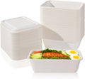24 oz Disposable Food Containers with Lids 50 Pack Sugarcane Pulp Food Prep Containers Biodegradable Lunch Take out