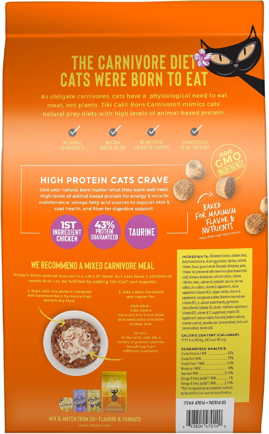 Tiki Cat Born Carnivore Dry Cat Food, Deboned Chicken & Egg, 56 lb Bag
