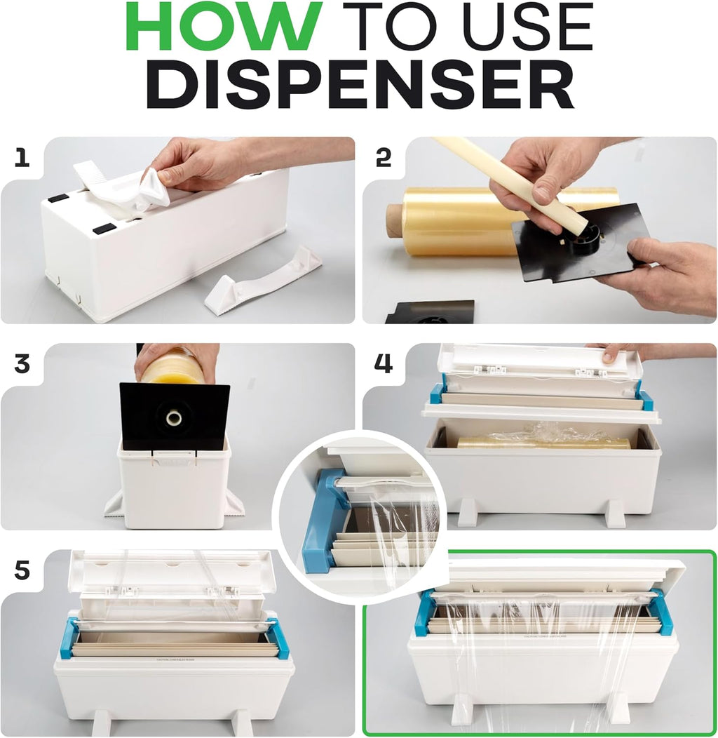 18" x 2000' Food Wrap Film Roll, with WrapMaster Dispenser