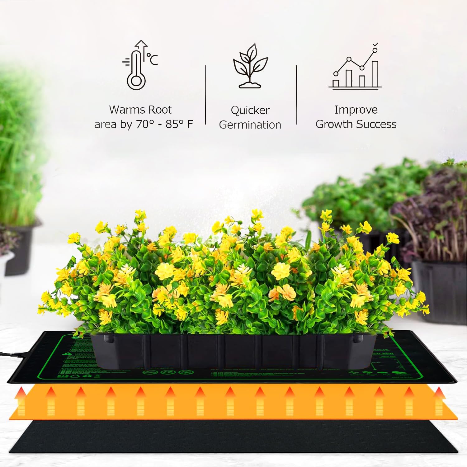 10"x20" Seedling Heat Mat for Seed Starting and Germination,2 Pack | Durable Waterproof Hydroponic Heating Pad with