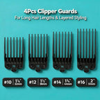 Clipper Guards Set 16 14 12 10 Compatible with Most Wahl Clippers, Clipper Guides Replacement - 1.25" to 2", 4 Piece
