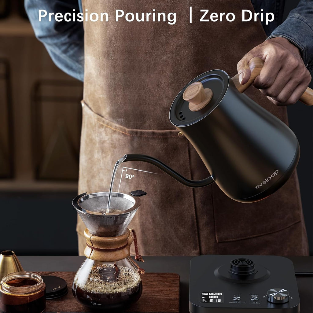 Gooseneck Electric Kettle, Electric tea Kettles, ±1℉ Temperature Control for Pour-Over Coffee & Tea Brewing