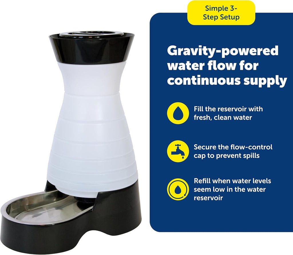 Healthy Pet Water Station - Small, 64 oz Capacity - Gravity Pet Water Fountain, Automatic Cat Water Fountain, Dog