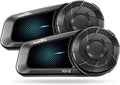 FX-S Motorcycle Bluetooth Headset V5.4, 2-Way Helmet Intercom Communication System with IP67 Waterproof, CVC Noise