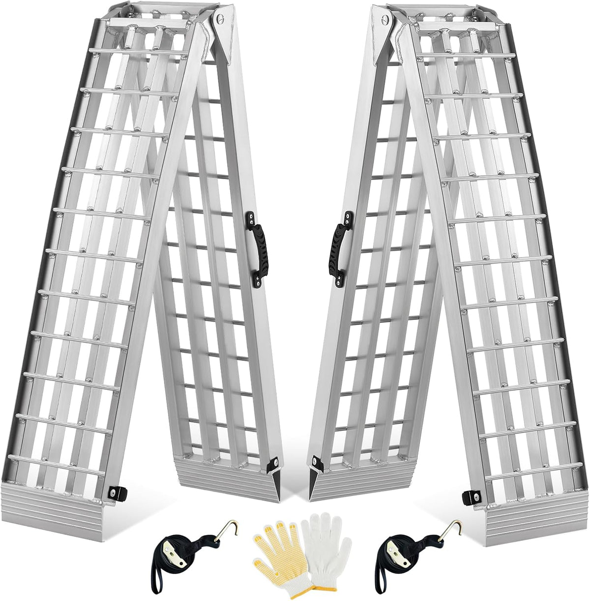 2PCS 7.5' Aluminum Truck Ramps, ATV UTV Loading Ramps for Pickup