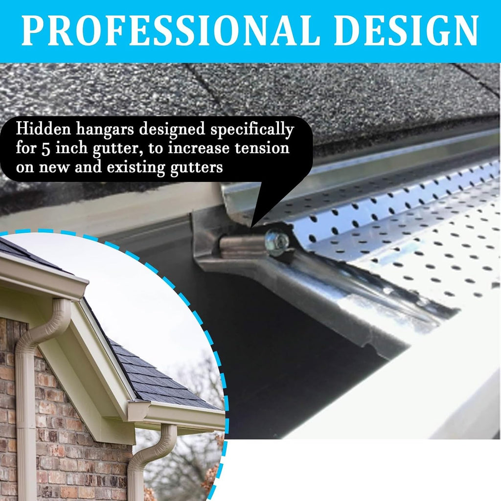 5Inch Gutter Hangers with Pre-Inserted Quick Screw Gutter Brackets(60PCS)