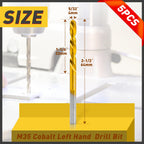 5PCS 5/32" M35 Cobalt Left Hand Drill Bits Set