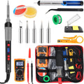Soldering Iron Kit, 60W Soldering Tools with LCD Digital Display, 180°-500°C / 356°-932°F Adjustable Temperature, 5