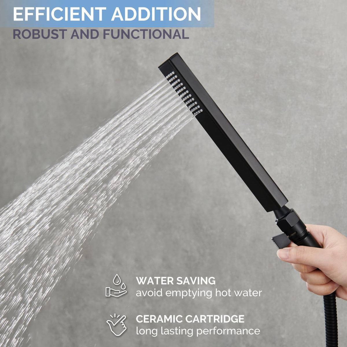 Angle Simple Shower Shut Off Valve, Flow Adjuster, Matte Black, 2 Pack