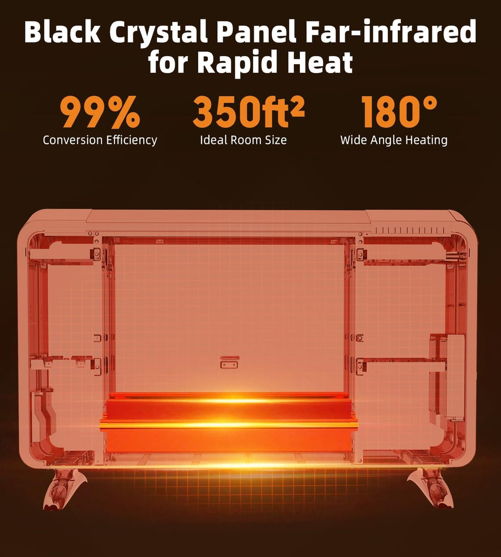 Convection Space Heaters for Indoor Use Large Room, 1500W Infrared Room Heater with Remote, 24Hrs Timer, Electric