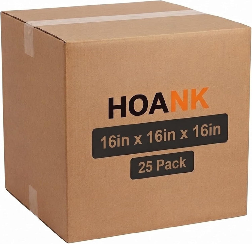 16"L x 16"W x 16"H Shipping Boxes, 25-Pack, Corugated Kraft Cardboard