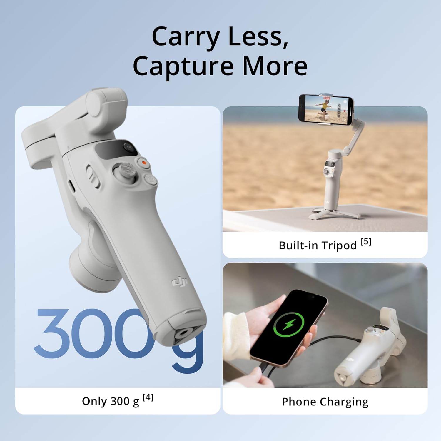 Osmo Mobile 7 Gimbal Stabilizer for iPhone & Android, 3-Axis Gimbal | Built-in Tripod, Ultra-Light, Comfortable Grip