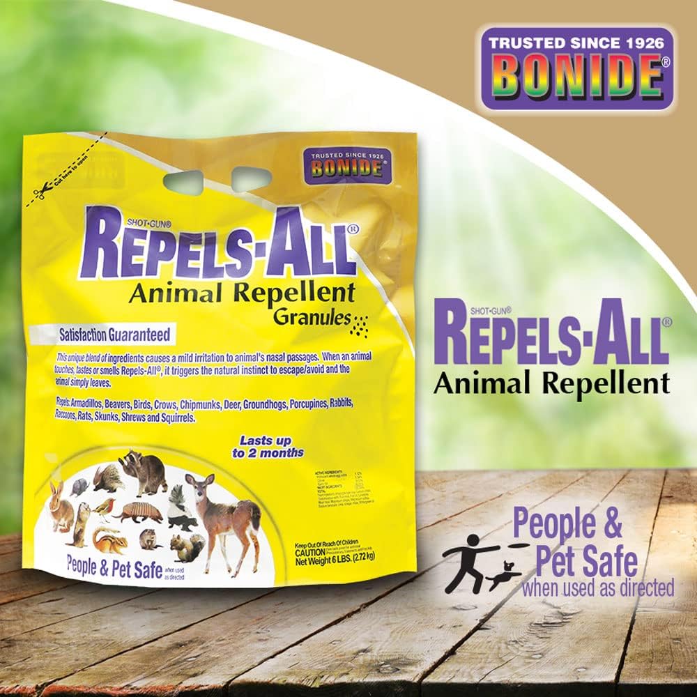 Repels-All Animal Repellent Granules, 6 lbs. | Ready-to-Use Deer & Rabbit Repellent, Deter Pests from Lawn & Garden