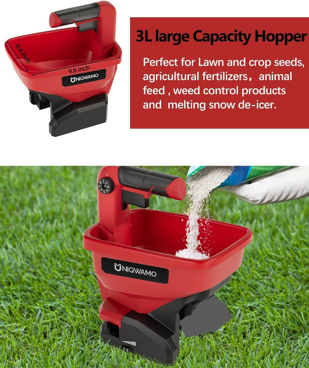 Handheld Grass Seed Spreader Compatible for Milwaukee 18V Battery | Available Year-Round, Grass Seeds, Rock Salt