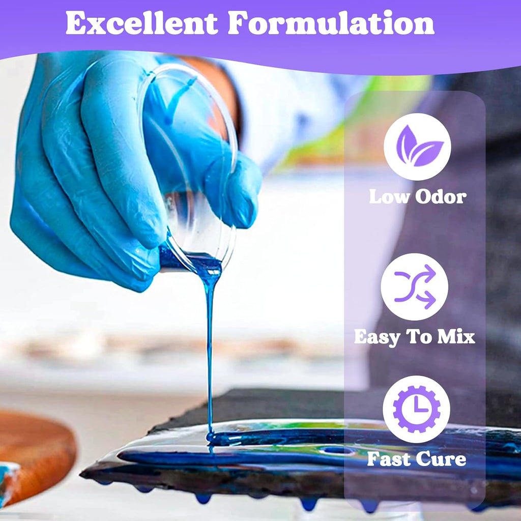 1/2 Gallon Epoxy Resin,Crystal Clear Resin Epoxy Kit for Crafts | Bubble Free Casting Resin, 2 Part Resin and